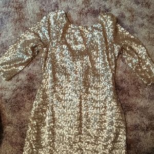 gold sequin dress